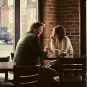 пара в кафе